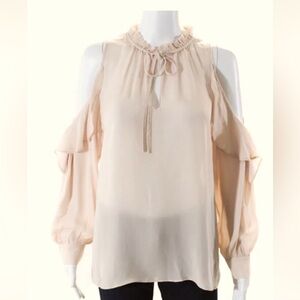 Parker Silk Cold Shoulder Blouse